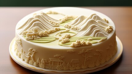 Bas-Relief Fondant Cake Create a cake with a raised fondant design depicting a scene or pattern, resembling a bas-relief sculpture.