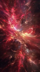 Vibrant Red and Black Abstract Background With Bright Lights