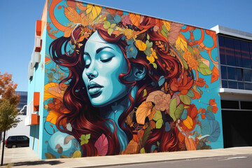 Experience the vibrancy of urban culture through a stunning street art mural.