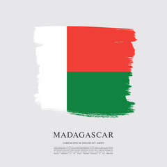 Flag of Madagascar, vector illustration 