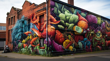 Dive into the urban jungle with bold and vibrant street art murals adorning the city walls.