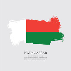 Flag of Madagascar, vector illustration 