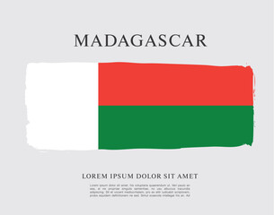 Flag of Madagascar, vector illustration 
