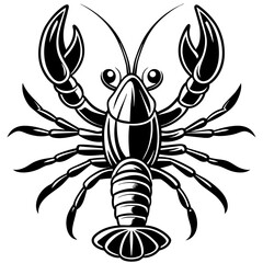 lobster silhouette vector art illustration