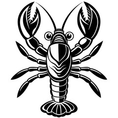 lobster silhouette vector art illustration