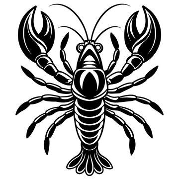 recommend clip art: lobster silhouette vector art illustration