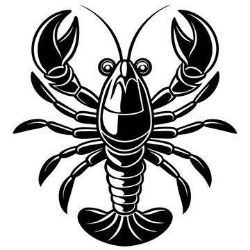 recommend clip art: lobster silhouette vector art illustration