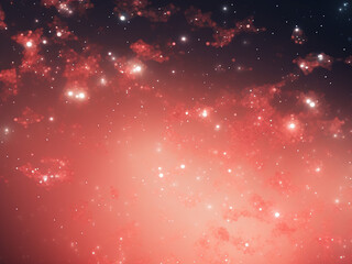 Enchanting red star cluster in the cosmos. AI Generation.