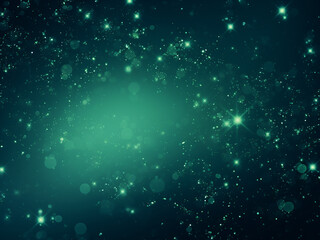 Infinite charm: Starry heavens green. AI Generation.
