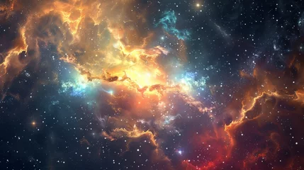 Fotobehang Vivid Space Filled With Countless Stars © Prostock-studio