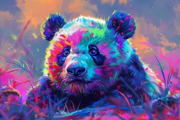 Artistic Panda Coloring Book: Immersive 3D Art for Kids. Embark on a 3D coloring adventure with a...
