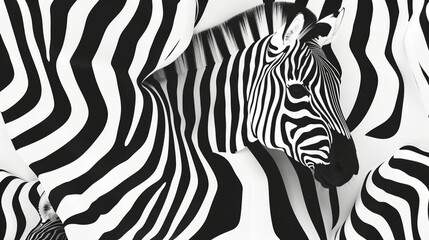 Fototapeta na wymiar Zebra Pattern Optical Illusion