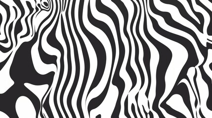 Abstract Black and White Wavy Lines Background