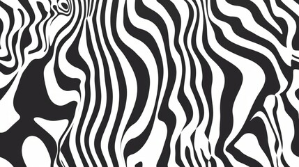 Abstract Black and White Wavy Lines Background