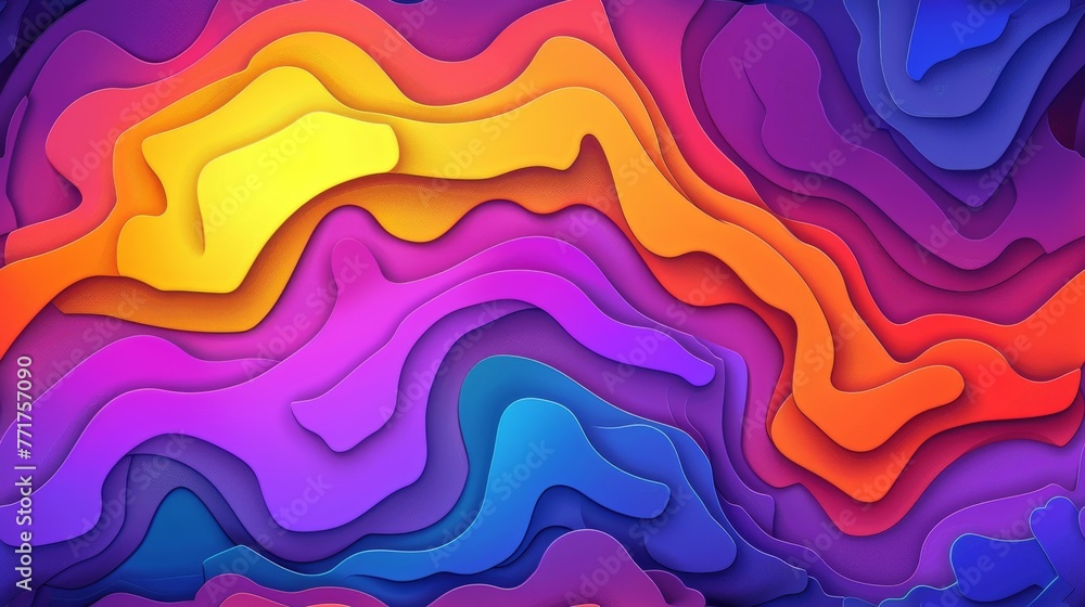 Poster a colorful abstraction in the middle of an image against a dark blue backdrop