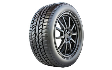 Car tire on transparent or white background