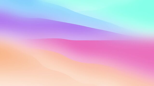 Live wallpaper animation from wavy shapes filled colorful gradient, 4K abstract animated background
