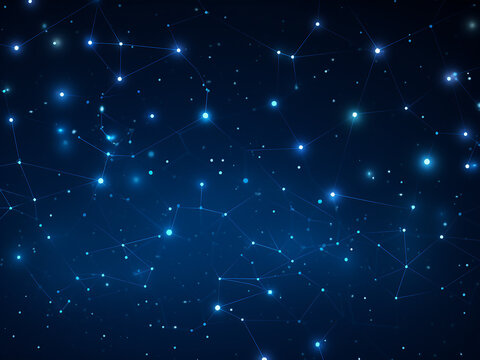A cosmic perspective on Constellation blue. AI Generation.