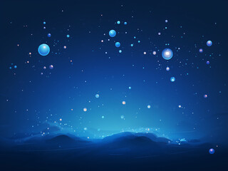 Naklejka premium Brilliant blue cosmic asteroids in the vast universe. AI Generation.