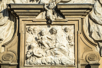 Details of The Dietrichstein tomb is a tomb of the Dietrichstein family, Old Town of Mikulov, Czech...