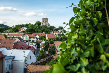 View with so called Goat Tower, Old Town of Mikulov town, Czech Republic