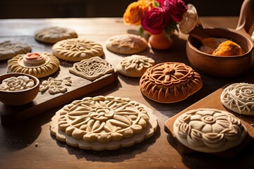 Creative Mexican pastry cooking. Homemade traditional bakery dessert recipe. Generate ai - obrazy, fototapety, plakaty