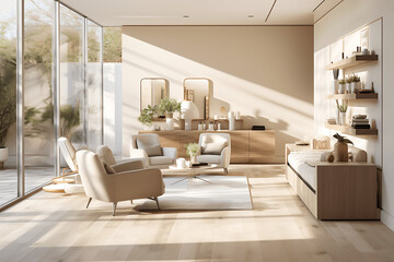 Obraz premium Diseño Elegante de un salón clásico con luz natural 