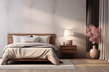 Diseño elegante y moderno de un dormitorio clásico con luz natural

