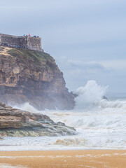 Giant waves of Nazare in Portugal