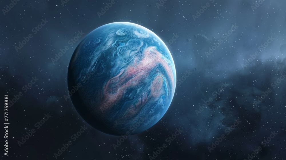 Poster Artists Rendering of a Planet in Space