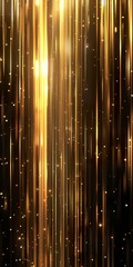 Obraz premium Abstract background of metallic serpentine in simple vertical lines. Shiny gold background illustration in 3D vertical lines.