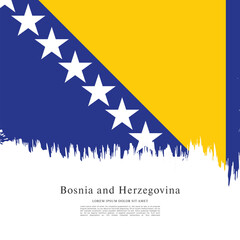 Flag of Bosnia and Herzegovina, vector illustration  - obrazy, fototapety, plakaty
