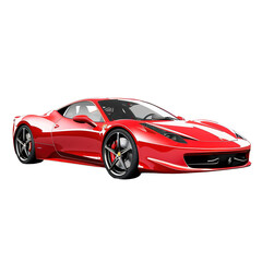 Red sports car  on transparent or white background