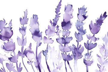Calming lavender watercolor wash on white background. - obrazy, fototapety, plakaty