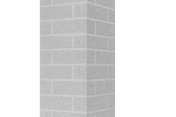 Brick grey column angle architecture abstract pattern detail element object exterior white background isolated