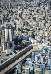 View from top floor of Azrieli Center Circular Tower in Tel Aviv, Israel - obrazy, fototapety, plakaty