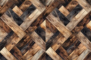 Flooring wooden seamless pattern. Floor wood parquet. Flooring wooden seamless pattern. Design laminate. Parquet rectangular tessellation. Floor tile parquetry plank. Hardwood tiles. Rectangles slabs - obrazy, fototapety, plakaty