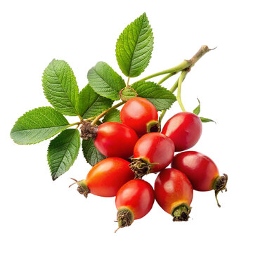 Medicinal rose hips, isolated on transparent background.