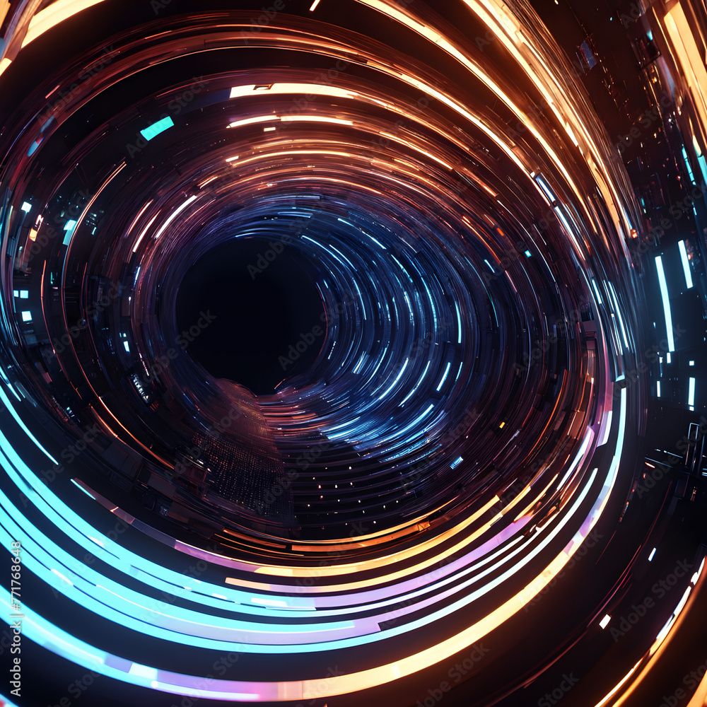 Canvas Prints a digital illustration depicting multidimensional space travel - with copy space.
