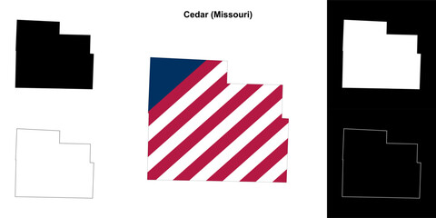 Cedar County (Missouri) outline map set