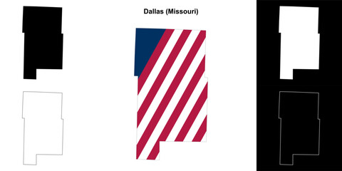 Dallas County (Missouri) outline map set