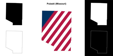 Pulaski County (Missouri) outline map set