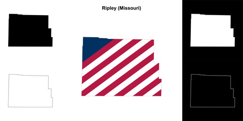 Ripley County (Missouri) outline map set