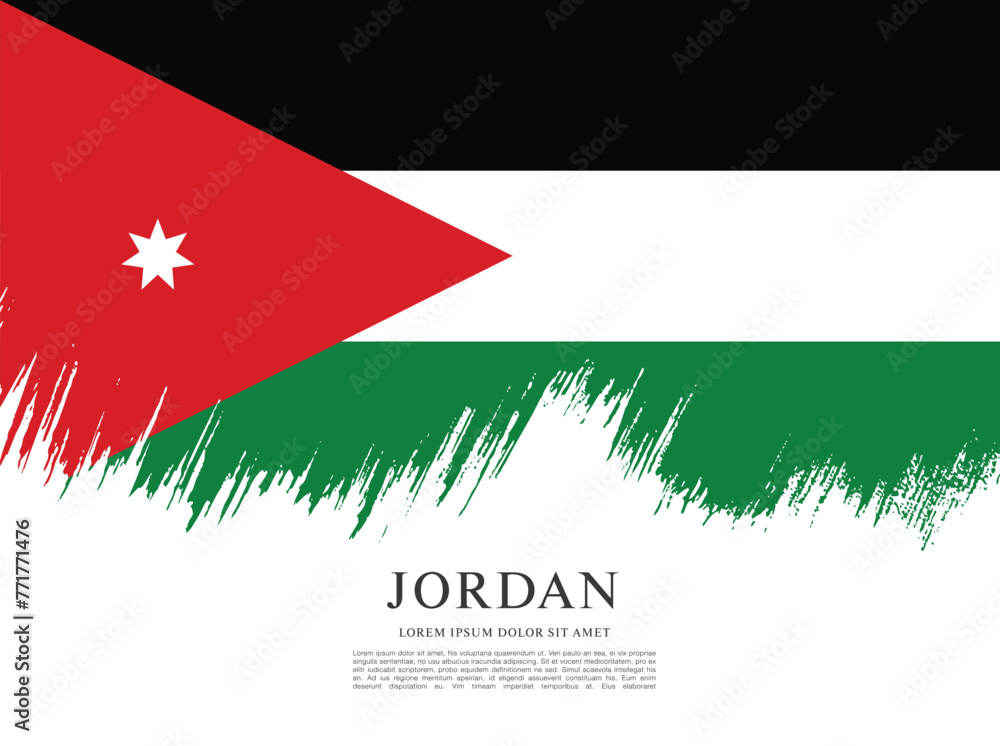 Canvas Prints Flag of Jordan, vector illustration 