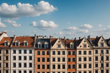 Fototapeta premium Buildings in row under sky