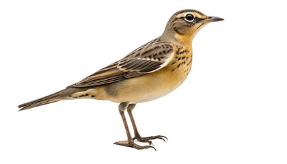 Naklejka premium Eurasian wagtail, lat. Luscinia svecica, isolated in no background