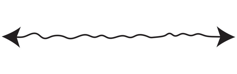 Dual semi circle arrow. Vector illustration. Semicircular curved thin long double ended arrow. Long arrow vector icon. Black horizontal double arrow. Vector 10 Eps. Black simple symbol for measuring.