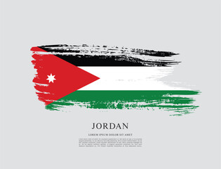 Flag of Jordan, vector illustration 