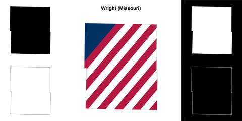 Wright County (Missouri) outline map set