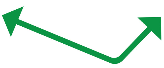 Dual semi circle arrow. Vector illustration. Semicircular curved thin long double ended arrow. Long arrow vector icon. Black horizontal double arrow. Vector 10 Eps. Black simple symbol for measuring.